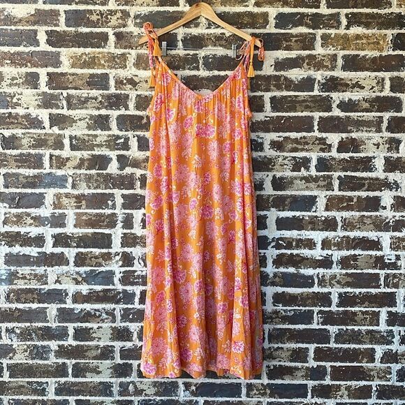 Old Navy All Day Sleeveless Pink Floral Maxi Dress Size Small - Picture 10 of 11
